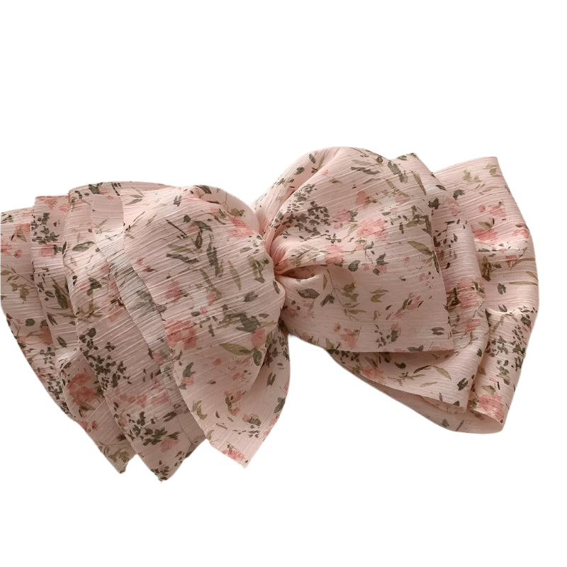 Fluffy Chiffon Mesh Crushed Flower Multi Layer Bow Barrette Hair Clip-Hair Accessories-Arimonz-style5-Arimonz