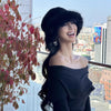 Fluffy Faux Fur Bucket Hats Women Warm Thick Plush Winter Hat-Winter Hats-Arimonz-Arimonz