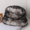 Fluffy Faux Fur Bucket Hats Women Warm Thick Plush Winter Hat-Winter Hats-Arimonz-black-54-58cm/ 21-22"-Arimonz