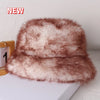 Fluffy Faux Fur Bucket Hats Women Warm Thick Plush Winter Hat-Winter Hats-Arimonz-brown-54-58cm/ 21-22"-Arimonz
