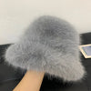 Fluffy Faux Fur Bucket Hats Women Warm Thick Plush Winter Hat-Winter Hats-Arimonz-GRAY-54-58cm/ 21-22"-Arimonz