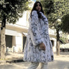 Fluffy Furry Leopard Faux Fur Coats Long Belted Overcoats Fox Fur Coat-Fuzzy Jackets-Arimonz-Arimonz