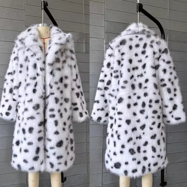 Fluffy Furry Leopard Faux Fur Coats Long Belted Overcoats Fox Fur Coat-Fuzzy Jackets-Arimonz-leopard fur coat-4XL-Arimonz
