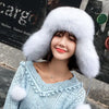 Fox Fur Hats Women Aviator Trapper Snow Caps Earflap Fur Bomber Hat-Winter Hats-Arimonz-Arimonz