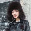 Fox Fur Hats Women Aviator Trapper Snow Caps Earflap Fur Bomber Hat-Winter Hats-Arimonz-dark coffee-One Size-Arimonz