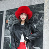 Fox Fur Hats Women Aviator Trapper Snow Caps Earflap Fur Bomber Hat-Winter Hats-Arimonz-red-One Size-Arimonz