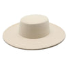French Women's Hat Big Wide Brim Fedora Hats Flat Top Felt Hat-Winter Hats-Arimonz-Arimonz