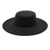 French Women's Hat Big Wide Brim Fedora Hats Flat Top Felt Hat-Winter Hats-Arimonz-Arimonz