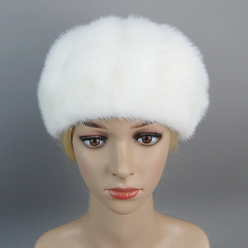 Full Pelt Real Mink Fur Hat Luxurious Winter Warm Cap Pumpkin Beanie-Winter Hats-Arimonz-Arimonz