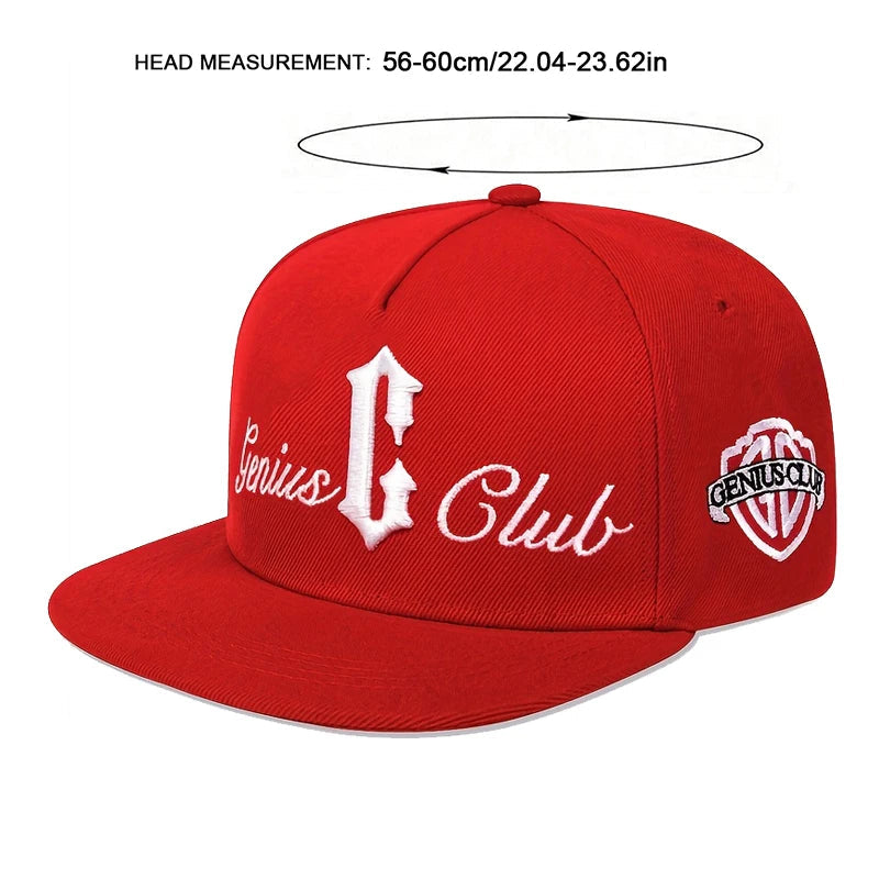 Genius C Club Hip Hop Snapback Hat Outdoor Adjustable Streetwear Cap-Women's Caps-Arimonz-Arimonz