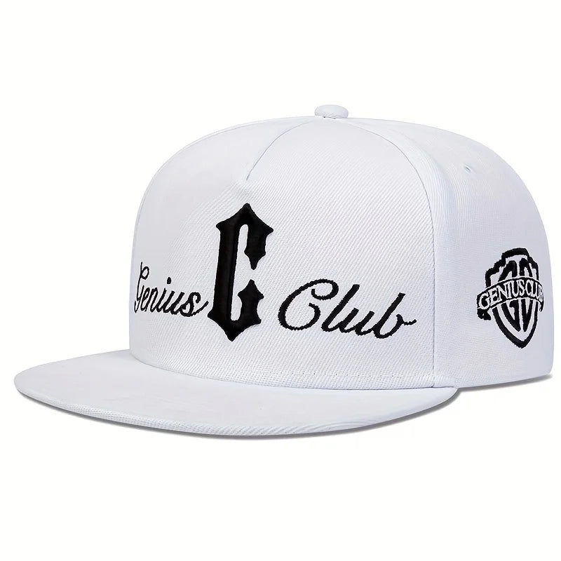 Genius C Club Hip Hop Snapback Hat Outdoor Adjustable Streetwear Cap-Women's Caps-Arimonz-White-Arimonz