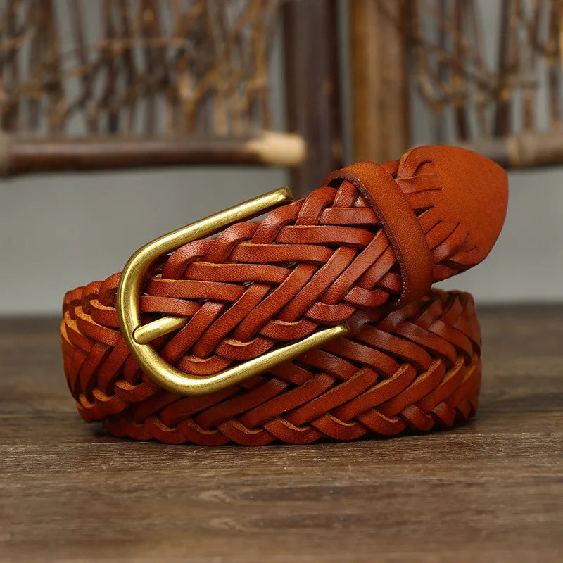 Genuine Leather Belt Breathable Fashion Designer Weaving Unisex Belt-Belts-Arimonz-Arimonz