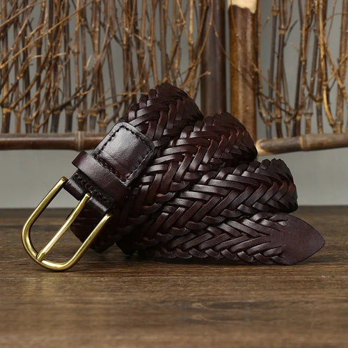 Genuine Leather Belt Breathable Fashion Designer Weaving Unisex Belt-Belts-Arimonz-Arimonz