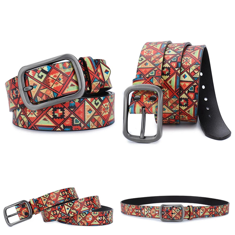 Genuine Leather Belt For Women Casual Belt Designer Girdle Printed Belt-Belts-Arimonz-Diamond-100cm/39inches-Arimonz
