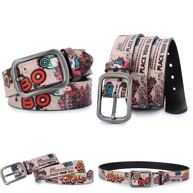 Genuine Leather Belt For Women Casual Belt Designer Girdle Printed Belt-Belts-Arimonz-Girl-100cm/39inches-Arimonz