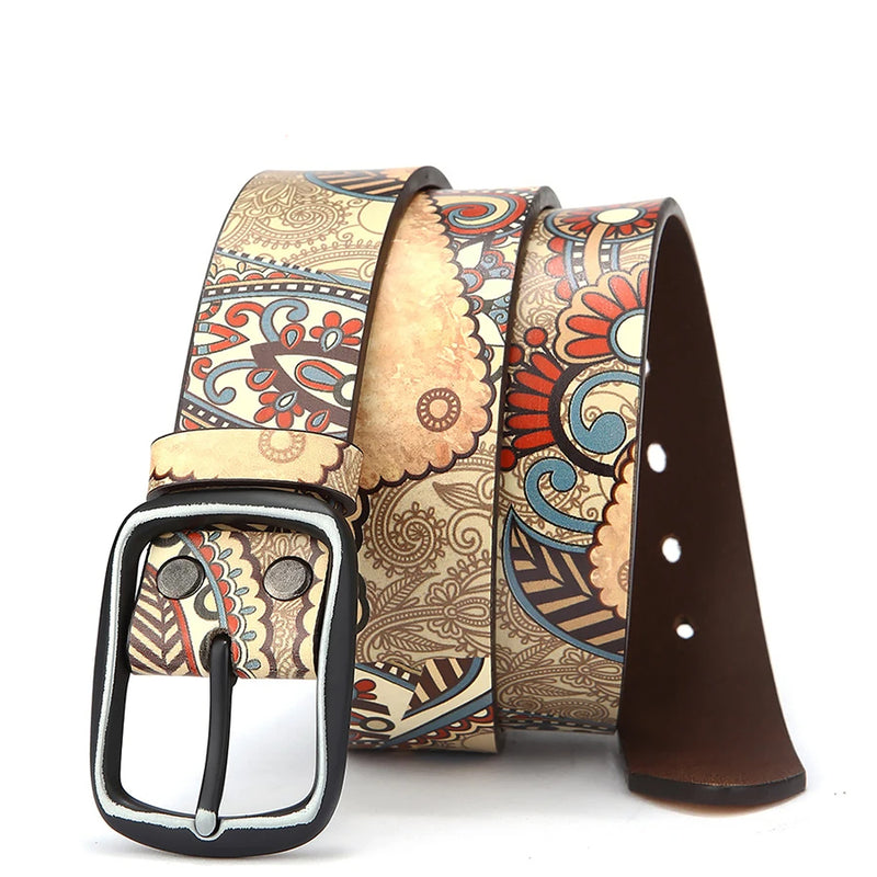 Genuine Leather Belt For Women Casual Belt Designer Girdle Printed Belt-Belts-Arimonz-Vintage-100cm/39inches-Arimonz