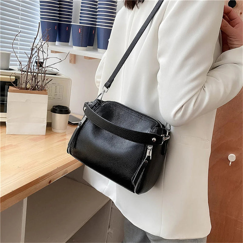 Genuine Leather Handbag Designers Women Messenger Bags Bucket Bag-Handbags-Arimonz-Arimonz