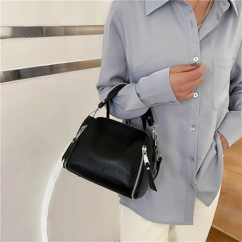 Genuine Leather Handbag Designers Women Messenger Bags Bucket Bag-Handbags-Arimonz-Arimonz