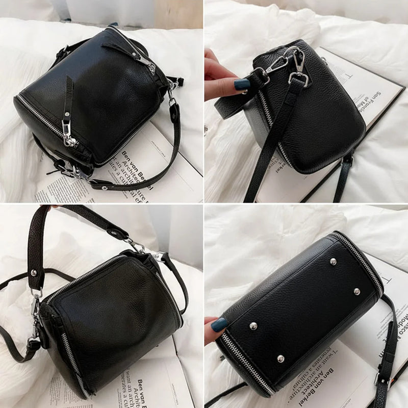 Genuine Leather Handbag Designers Women Messenger Bags Bucket Bag-Handbags-Arimonz-Arimonz