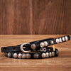 Genuine Leather Rivet Belt Thin Punk Decorative Strap Belt for Jeans-Belts-Arimonz-Arimonz