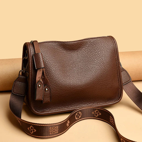 Genuine Leather Women Tote Bag Soft Cowhide Shoulder Crossbody Bag-Handbags-Arimonz-Arimonz