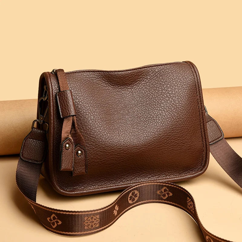Genuine Leather Women Tote Bag Soft Cowhide Shoulder Crossbody Bag-Handbags-Arimonz-Arimonz