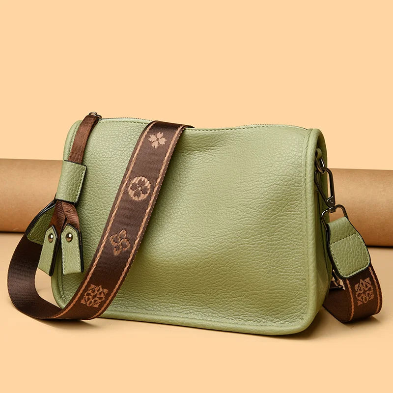 Genuine Leather Women Tote Bag Soft Cowhide Shoulder Crossbody Bag-Handbags-Arimonz-Arimonz