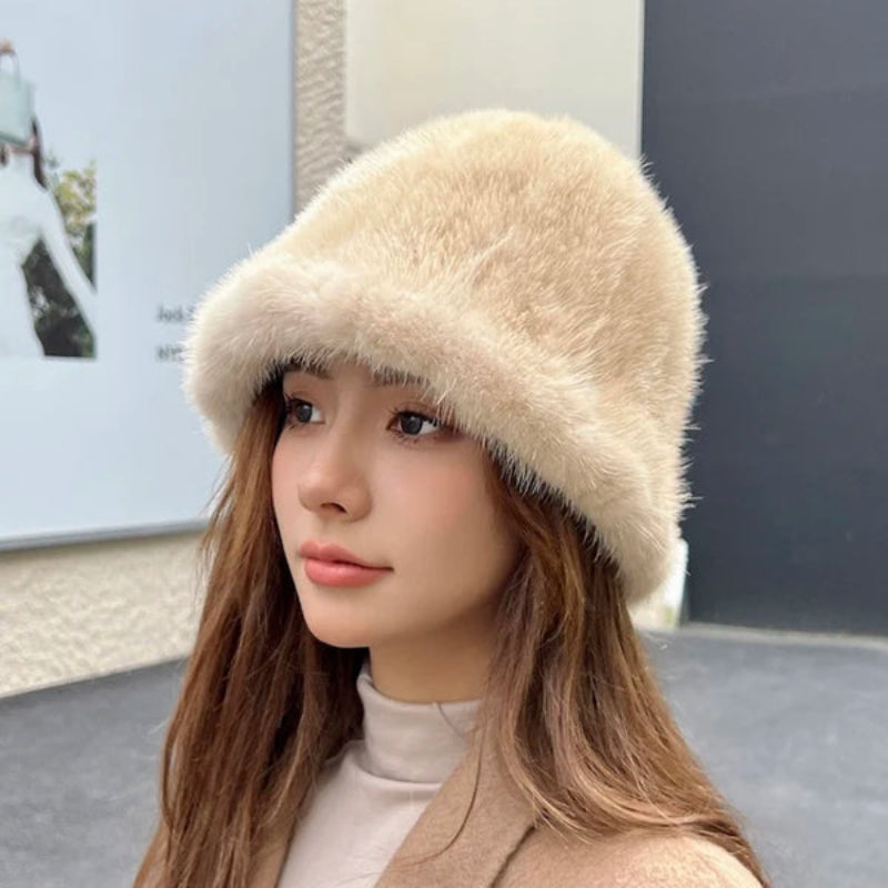 Real mink fur hat — Cozy Winter chic Amazon.com: 100% Real Whole Mink Fur Hat Thicken Winter Warm  main image 3