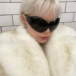 Gradient Cropped Fluffy Fur Jacket Chic Thicken Faux Fox Fur Outerwear-Fuzzy Jackets-Arimonz-Arimonz
