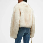 Gradient Cropped Fluffy Fur Jacket Chic Thicken Faux Fox Fur Outerwear-Fuzzy Jackets-Arimonz-Arimonz