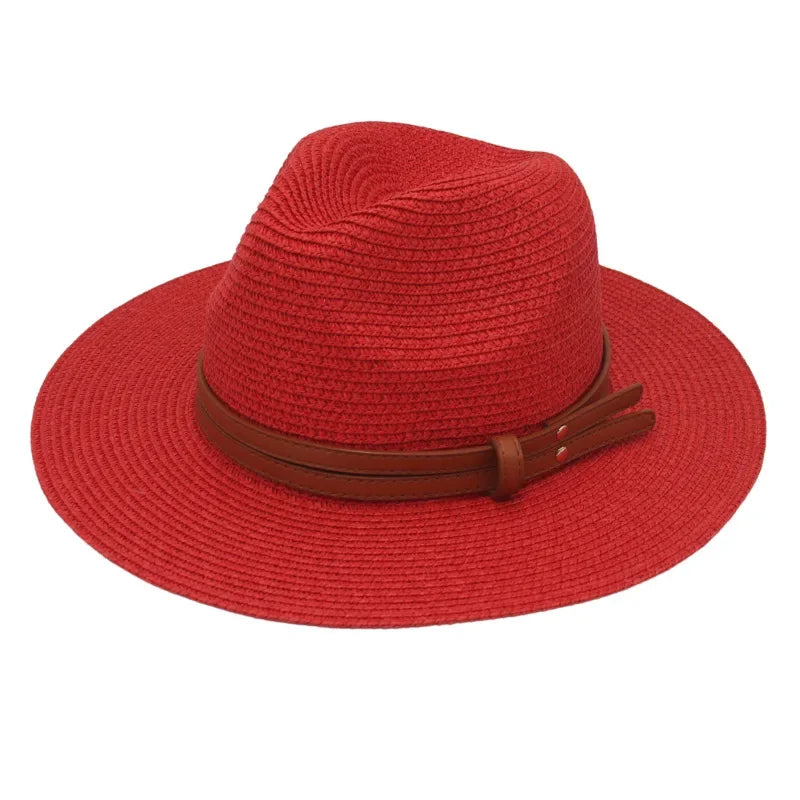 Grass Knitted Straw Panama Sun Hat Breathable Leisure Jazz Hat-Summer Hats-Arimonz-Arimonz