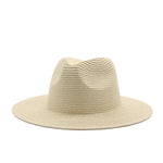 Grass Knitted Straw Panama Sun Hat Breathable Leisure Jazz Hat-Summer Hats-Arimonz-Beige01-Arimonz