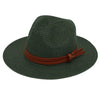 Grass Knitted Straw Panama Sun Hat Breathable Leisure Jazz Hat-Summer Hats-Arimonz-Dark green-Arimonz