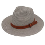 Grass Knitted Straw Panama Sun Hat Breathable Leisure Jazz Hat-Summer Hats-Arimonz-Gray-Arimonz