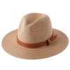 Grass Knitted Straw Panama Sun Hat Breathable Leisure Jazz Hat-Summer Hats-Arimonz-Khaki-Arimonz