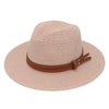 Grass Knitted Straw Panama Sun Hat Breathable Leisure Jazz Hat-Summer Hats-Arimonz-Meat pink-Arimonz