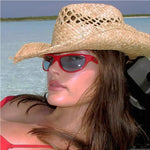 Hand Woven Raffia Hat Women Summer Western Cowboy Straw Brim Sun Hat-Summer Hats-Arimonz-Arimonz