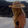 Hand Woven Raffia Hat Women Summer Western Cowboy Straw Brim Sun Hat-Summer Hats-Arimonz-Arimonz