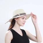 Handmade Straw Summer Sun Beach Hat Western Cowboy Style Hat-Summer Hats-Arimonz-Arimonz