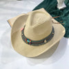 Handmade Straw Summer Sun Beach Hat Western Cowboy Style Hat-Summer Hats-Arimonz-Jazz beige-55-58cm/21-22inches Free Size-Arimonz