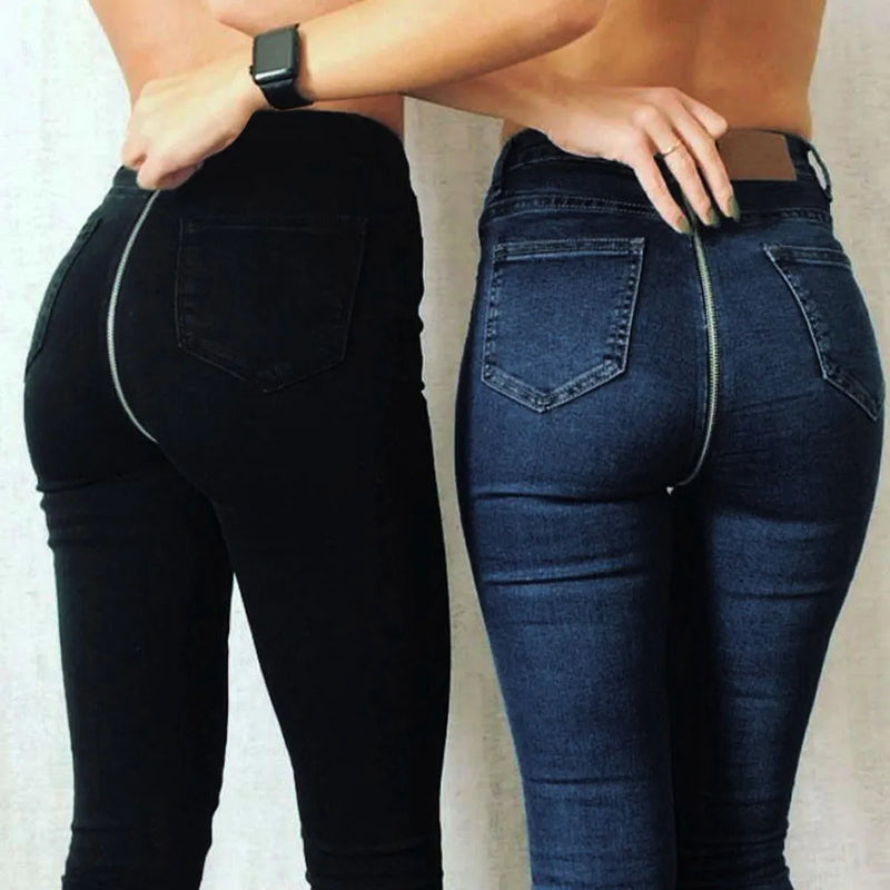 High Waist Back Zipper Pencil Stretch Denim Skinny Jeans Pants-Skinny Jeans-Arimonz-Arimonz