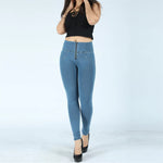 High Waist Blue Jeans Push Up Bum Lift Shaping Jeans Jeggings-Skinny Jeans-Arimonz-L-Arimonz