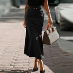 High Waist Elastic A Line Long Skirt Casual Party Long Flowy Skirt-Skirts-Arimonz-Arimonz
