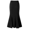 High Waist Elastic A Line Long Skirt Casual Party Long Flowy Skirt-Skirts-Arimonz-Black-S-Arimonz