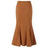 High Waist Elastic A Line Long Skirt Casual Party Long Flowy Skirt-Skirts-Arimonz-Brown-S-Arimonz