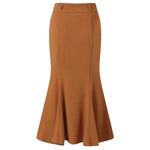 High Waist Elastic A Line Long Skirt Casual Party Long Flowy Skirt-Skirts-Arimonz-Brown-S-Arimonz