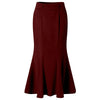 High Waist Elastic A Line Long Skirt Casual Party Long Flowy Skirt-Skirts-Arimonz-Wine-S-Arimonz