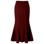 High Waist Elastic A Line Long Skirt Casual Party Long Flowy Skirt-Skirts-Arimonz-Wine-S-Arimonz