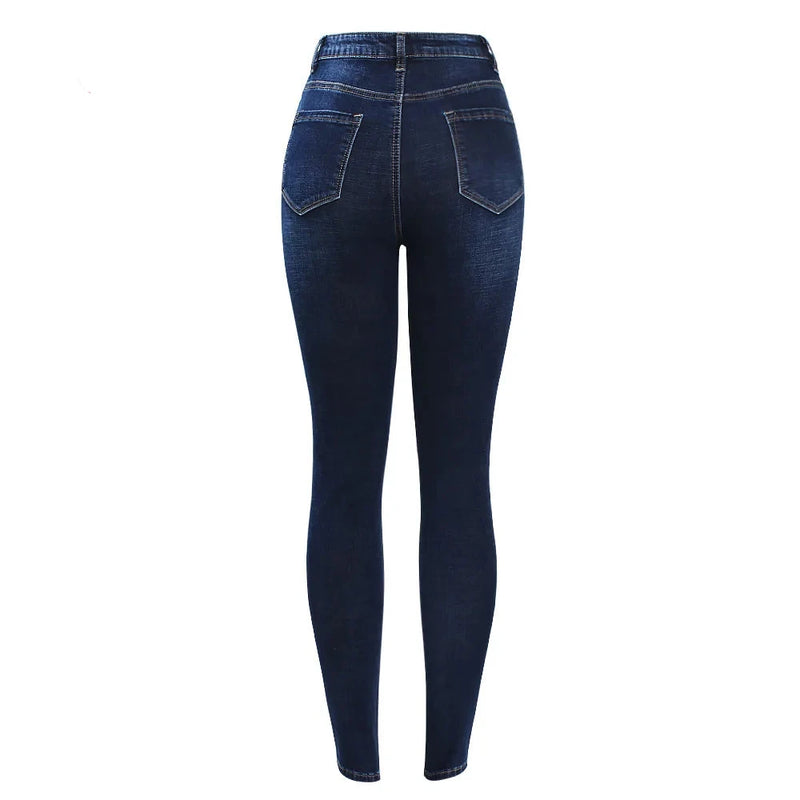 High Waist Jeans For Women Stretchy Button Fly Denim Skinny Pants-Home-Arimonz-Arimonz