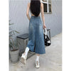 High Waist Jeans Skirt Straight Side Split A-line Pencil Skirt-Denim Skirts-Arimonz-Arimonz